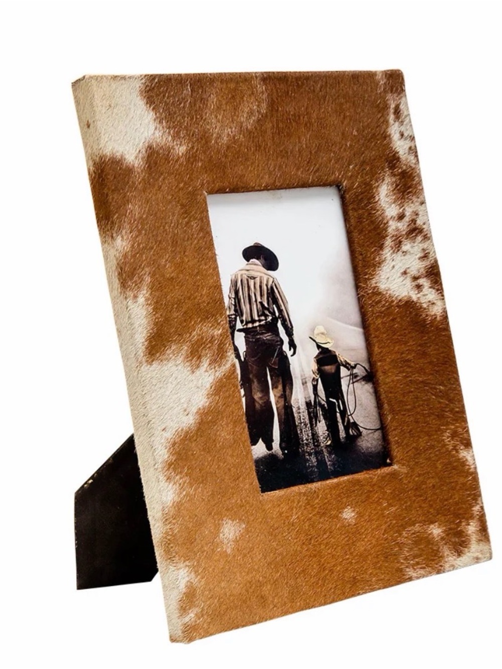 Myra Bag Brown and White Cowhide Photo Frame